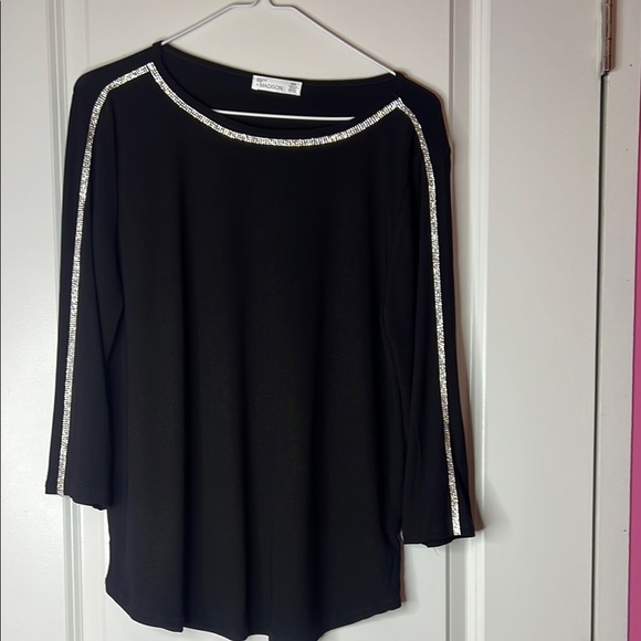 Black Top with Silver Accents - Picture 1 of 7